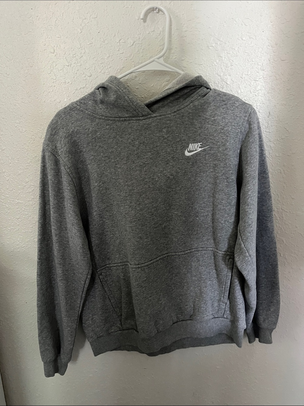 Nike Gray Pullover Hoodie with White Swoosh